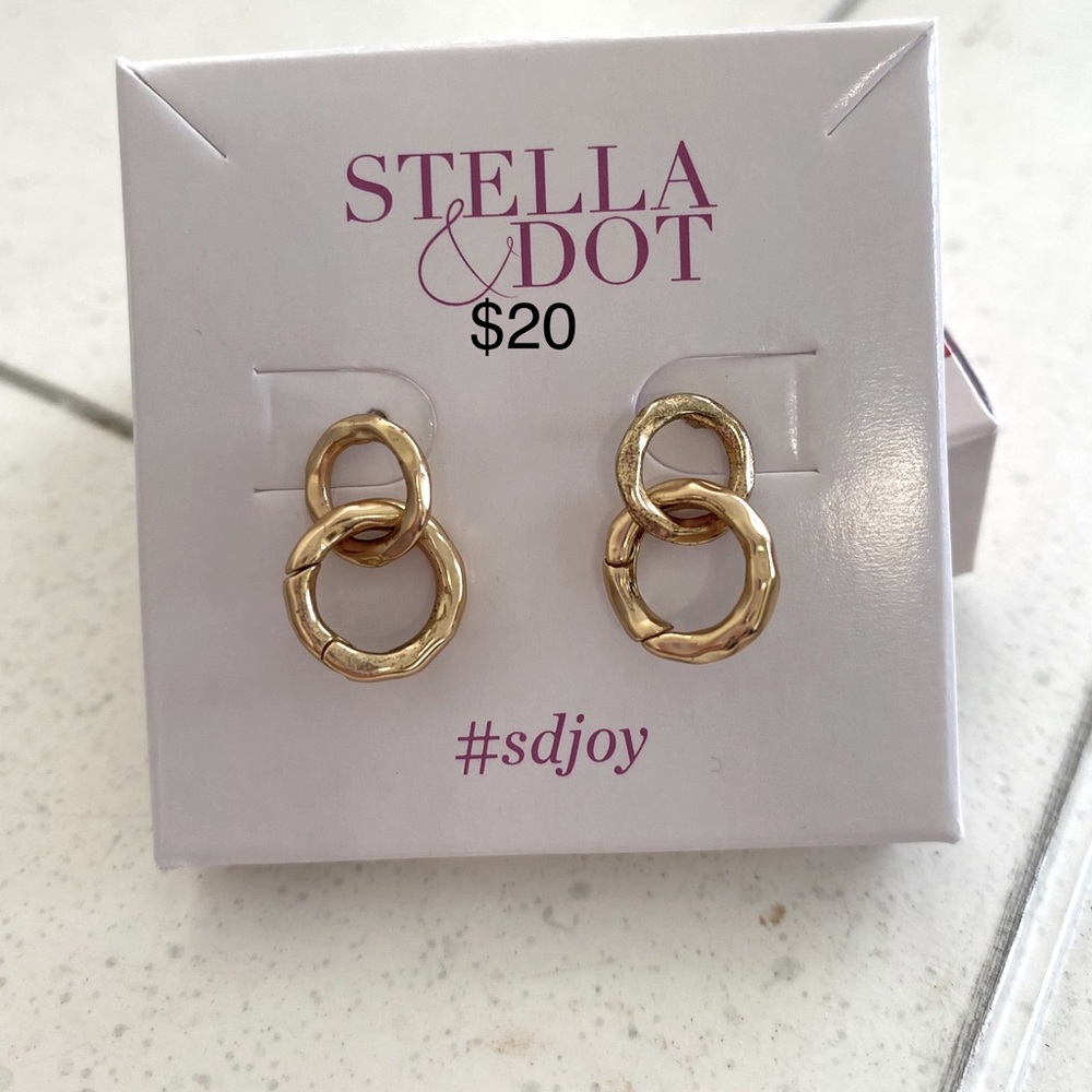 Stella and dot essential hammered convertible hoops